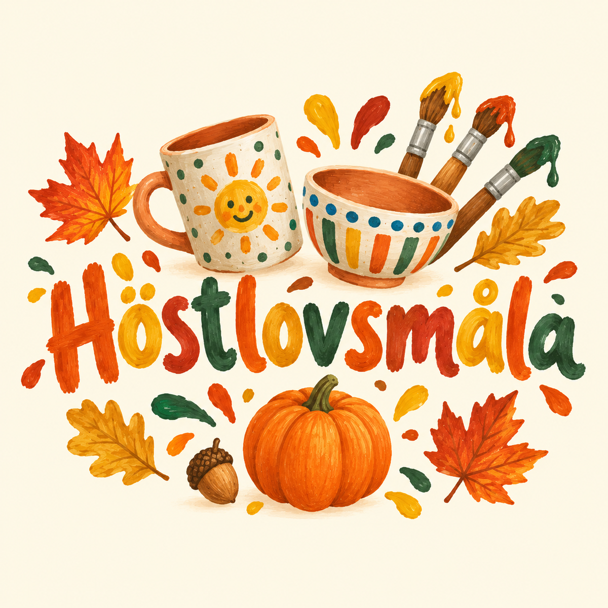 Måla keramik i Karlstad på höstlovet